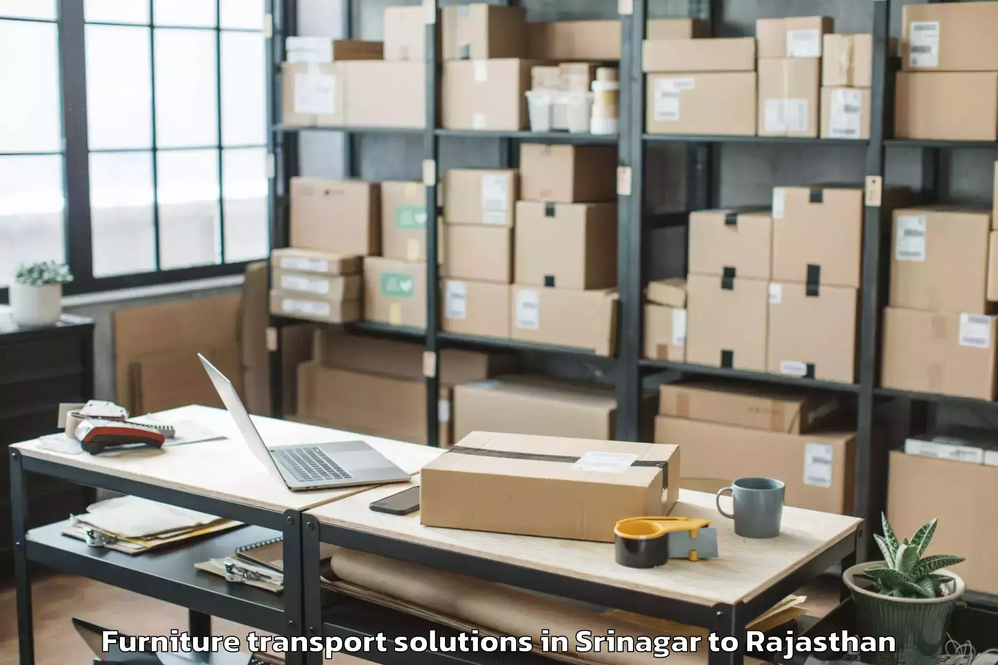 Easy Srinagar to Lunkaransar Furniture Transport Solutions Booking